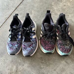 Adidas Black and Blue Patterned Sneakers